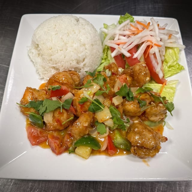 C6. Bang Bang Shrimp Plate.