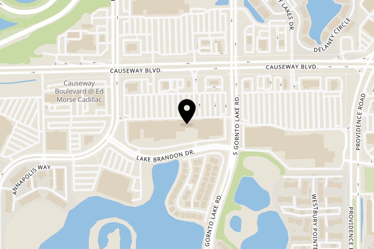 Map showing the location of Tada’s kitchen Vietnamese cuisines Brandon on 11237 Causeway Blvd in Brandon